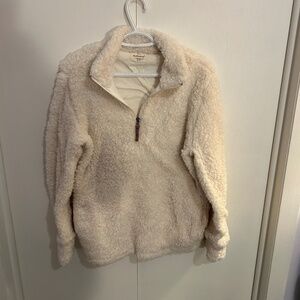 Original Weatherproof Vintage Women’s Sherpa Cream 1/4 Zip Pullover Size M